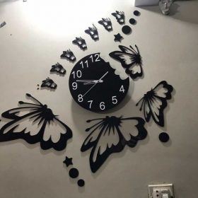 Butterflies Acrylic clock With Stars (H-201) - Image 2