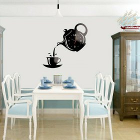 Tea Pot Clock Kettle With Cup Acrylic Wall Clock (H-212) - Image 2