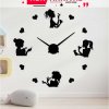 Beauty salon clock 3D DIY Makeup Wall Clock For Girls
