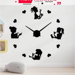 Beauty salon clock 3D DIY Makeup Wall Clock For Girls