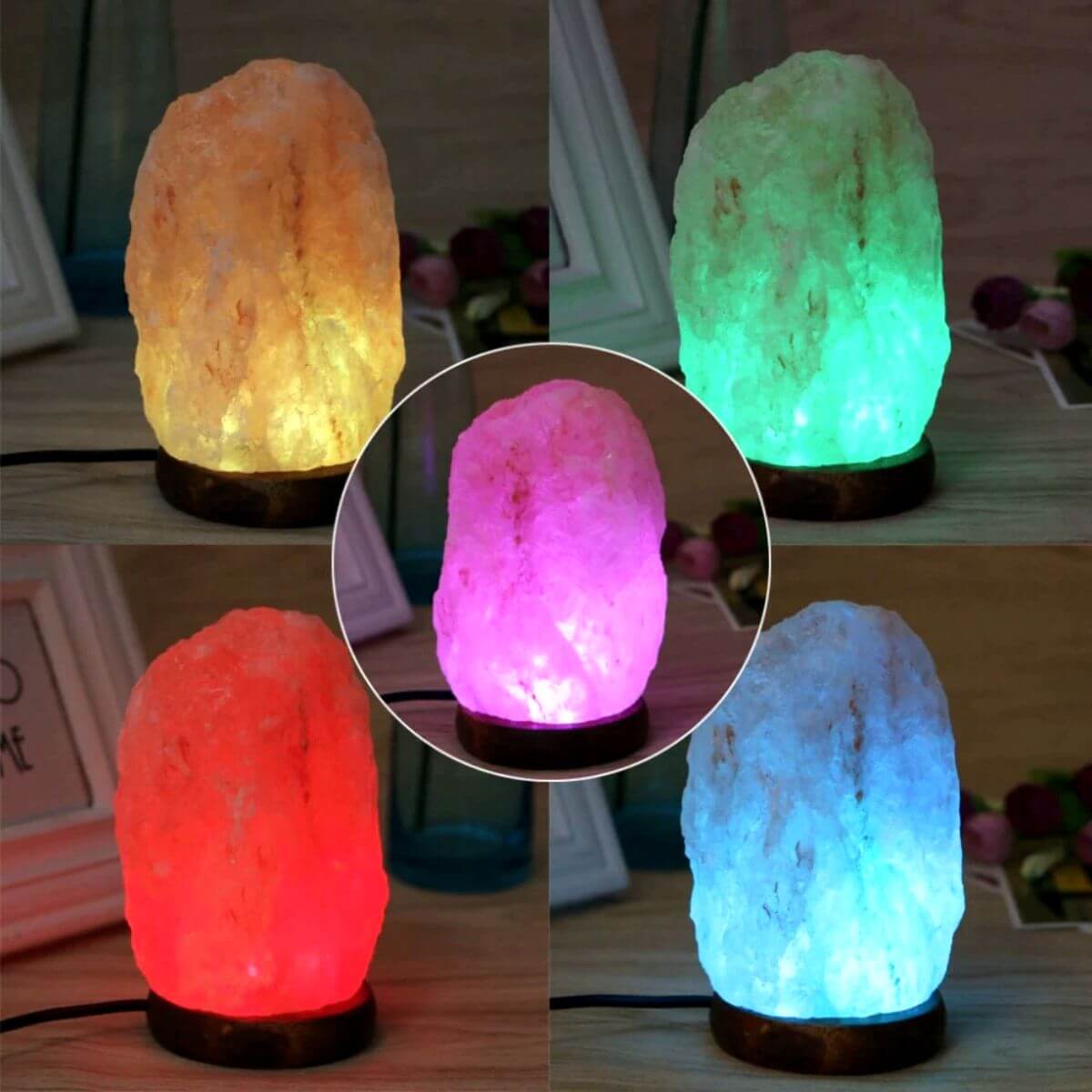 Natural Salt Lamp Hand Carved USB Himalayan Salt Lamp - Image 5