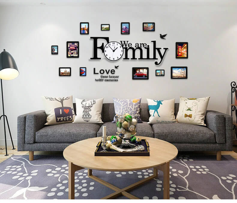 Photo Frames Family Wall Clock