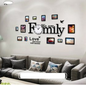 Photo Frames Family Wall Clock