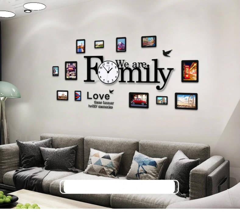 Photo Frames Family Wall Clock