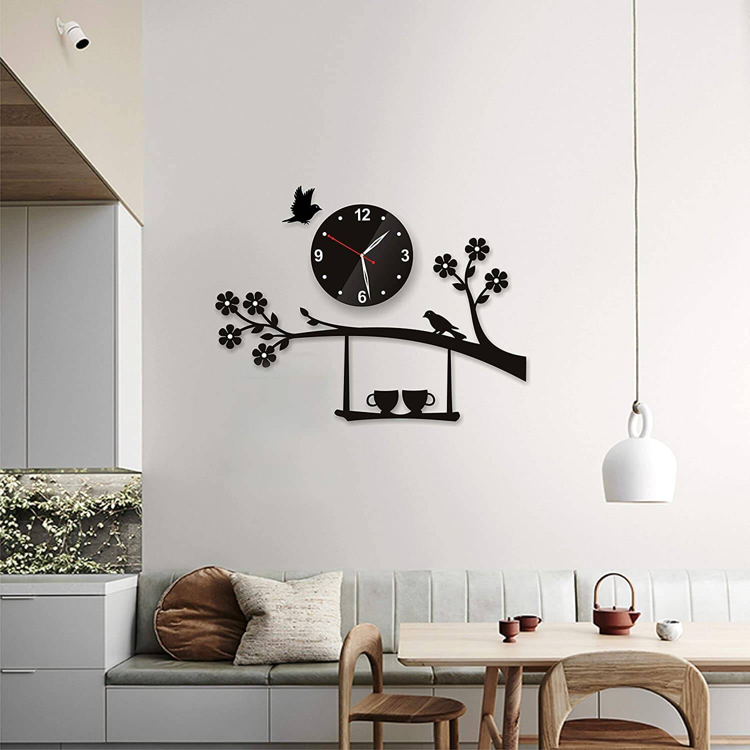 Tree Bird Coffee Cup 3D Wall Clock