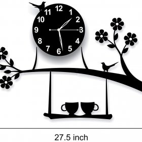 Tree Bird Coffee Cup 3D Wall Clock