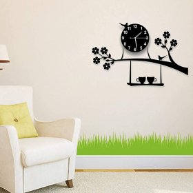 Tree Bird Coffee Cup 3D Wall Clock