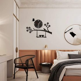Tree Bird Coffee Cup 3D Wall Clock