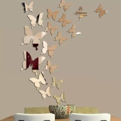 Gold Acrylic Mirror Butterflies 2