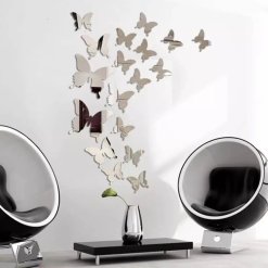Silver Acrylic Mirror Butterflies
