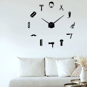 Barber Shop Wall Clock Beauty Salon 3D DIY Wall clock - Image 4