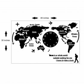 World Map Acrylic Wall Clock - Image 3