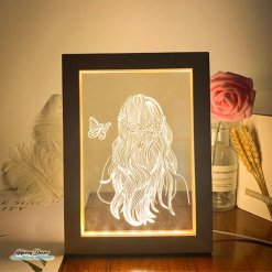 Girl Shiny Hair Frame Lamp FL-08
