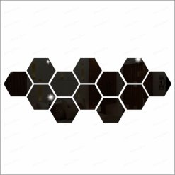 Hexagon Acrylic Black Mirror Wall Art